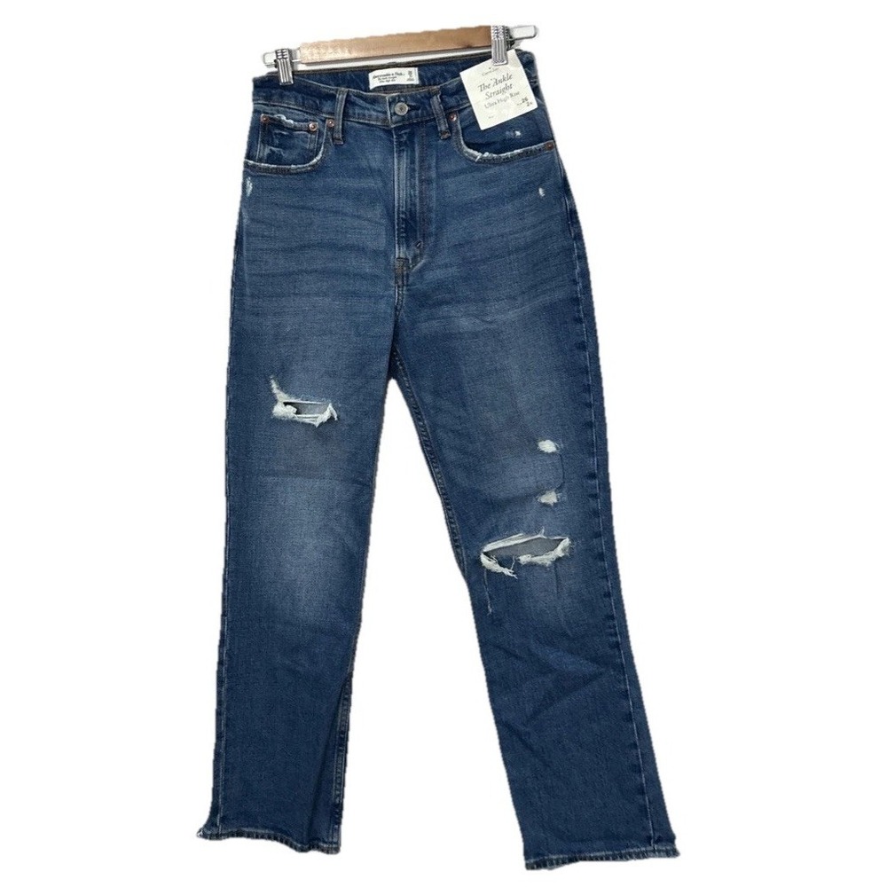 NWT Women's Abercrombie & Fitch Ankle Straight Ultra High Rise Jeans Sz 26/2